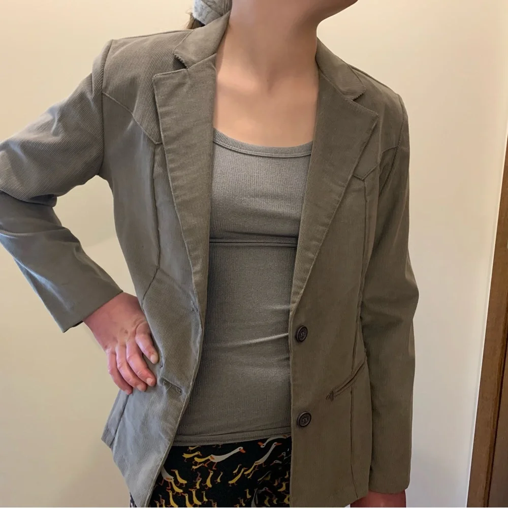 Vintage Corduroy Gray Blazer by Wrangler - Picture 12 of 12